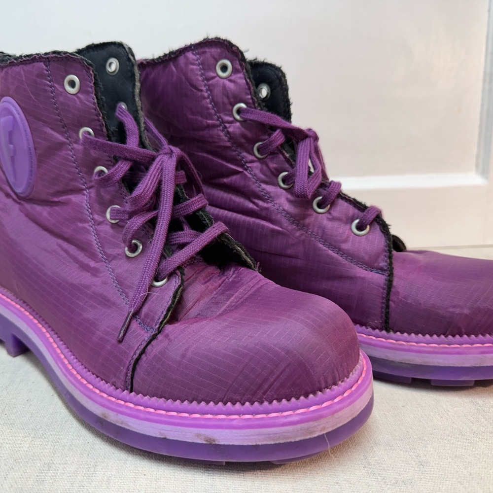 John Fluevog Vibrant Purple Combat Boots